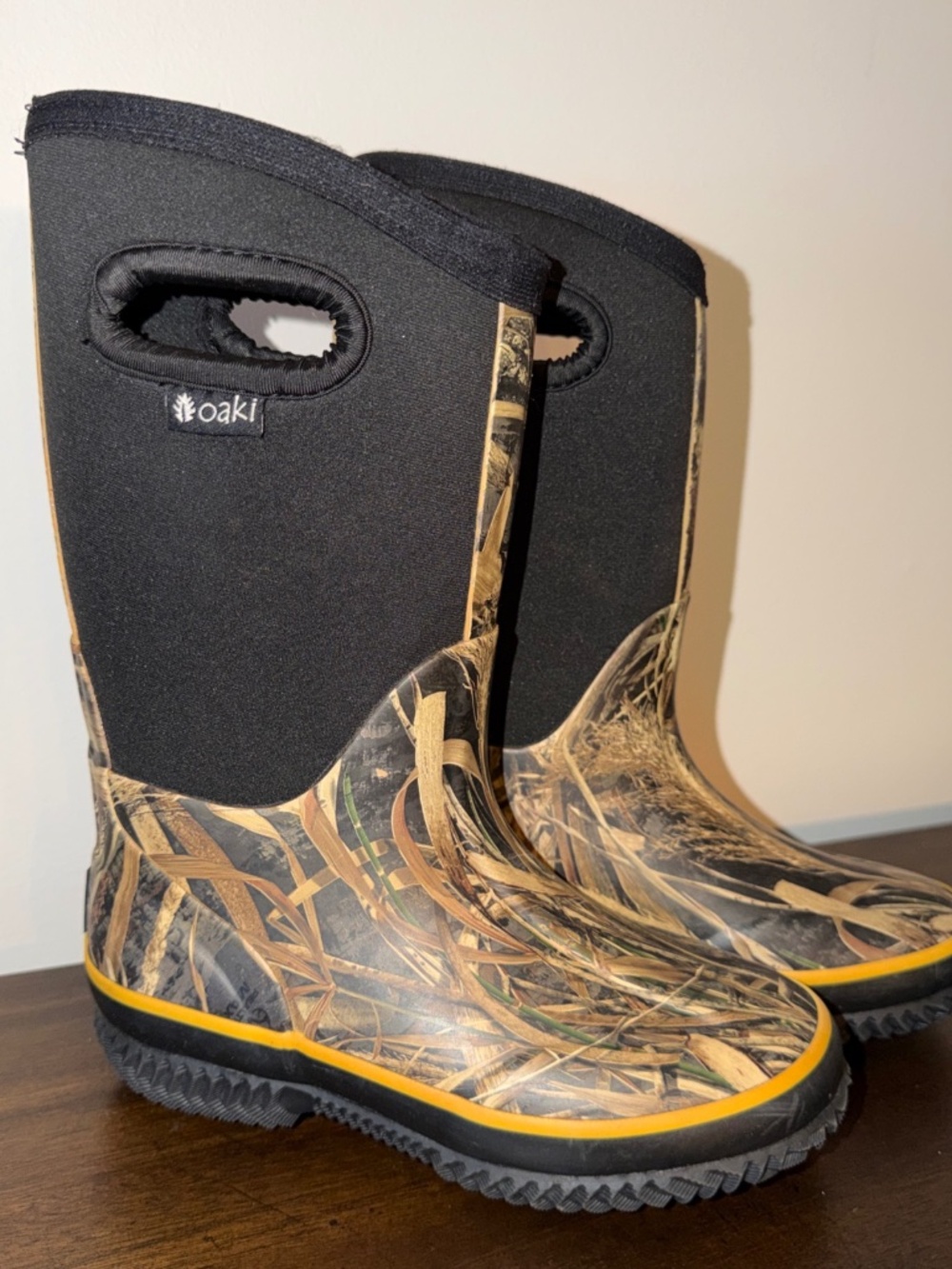Kids Boys Oaki Oakiwear Neoprene Winter Rain Boots Camo Sz 1